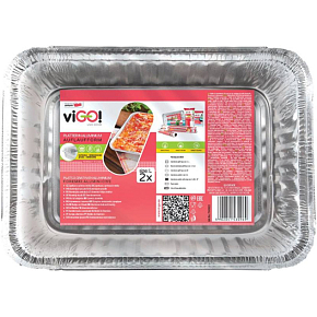 ViGO! grilovacie a zapekacie hliníkové misky, 27,5x18x4, 2 ks
