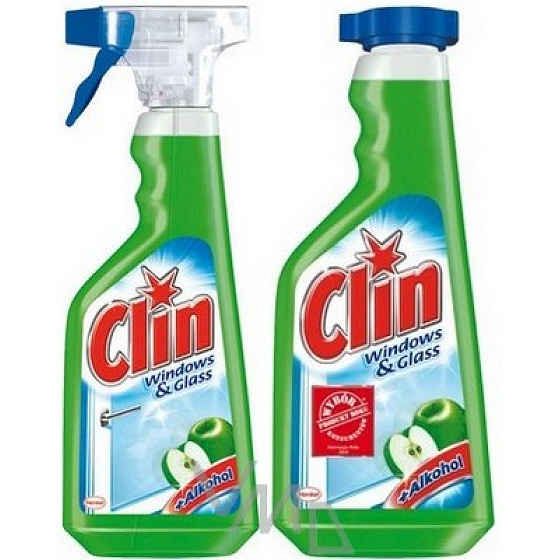 Clin Apple Duo čistič na okná a sklo rozprašovač 500 ml + náhradná náplň 500 ml