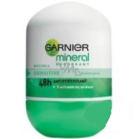 Garnier Mineral Sensitive guľôčkový deodorant bez alkoholu roll-on pre ženy 50 ml