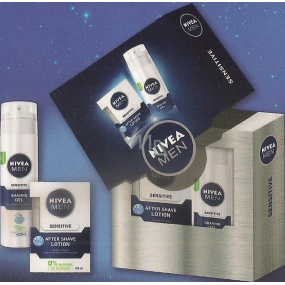 Nivea Men Lot Sensitive voda po holení 100 ml + gél na holenie 200 ml, kozmetická sada