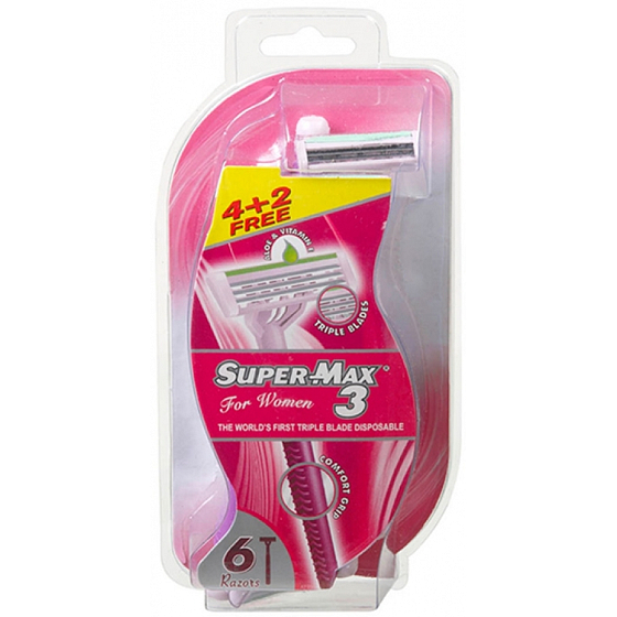 Super-Max 3 for Women jednorazový 3 britvy holiaci strojček 6 kusov
