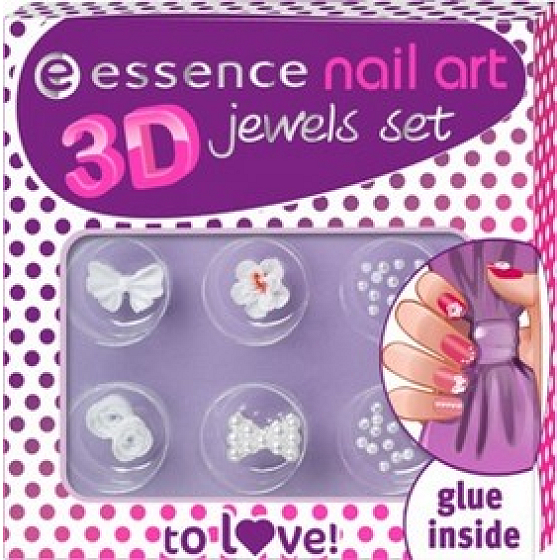 Essence Nail Art 3D Jewels Set sada ozdôb na nechty 01 To Love 10 g