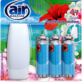 Air menłinu Tahiti Paradise Happy Osviežovač vzduchu komplet + náplne 3 x 15 ml sprej