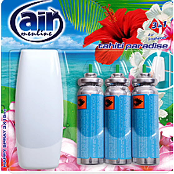 Air Menline Tahiti Paradise Happy Osviežovač vzduchu komplet + náplne 3 x 15 ml sprej