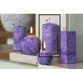 Lima Mramor Levanduľa vonná sviečka fialová valec 60 x 120 mm 1 kus