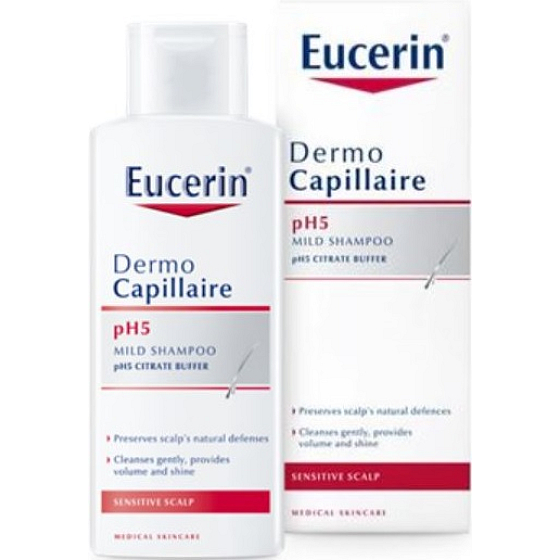 Eucerin DermoCapillaire pH5 šampón na vlasy pre citlivú pokožku 2 x 250 ml, duopack