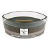 WoodWick Trilogy Cozy Cabin - Útulná chata vonná sviečka s dreveným širokým knôtom a viečkom sklo loď 453 g