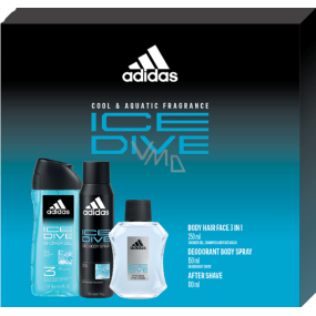 Adidas Ice Dive voda po holení 100 ml + deodorant sprej 150 ml + sprchový gél 250 ml, kozmetická sada