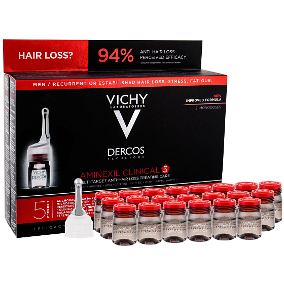 Vichy Dercos Aminexil Clinical 5 kúra proti vypadávaniu vlasov pre mužov 21 x 6 ml