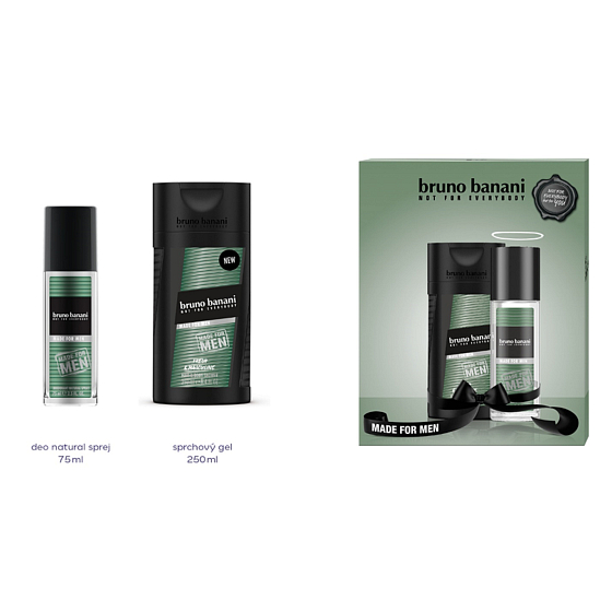 Bruno Banani Made parfumovaný deodorant sklo pre mužov 75 ml + sprchový gél 250 ml, darčeková sada