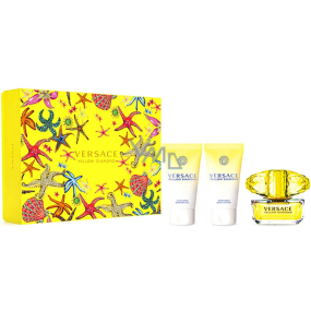 Versace Yellow Diamond toaletná voda 50 ml + sprchový gél 50 ml + telové mlieko 50 ml, darčeková sada pre ženy