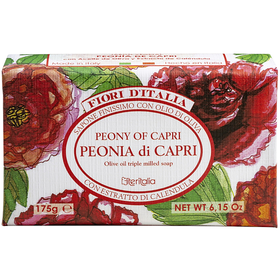 Iteritalia Peony Talianske bylinné toaletné mydlo 175 g