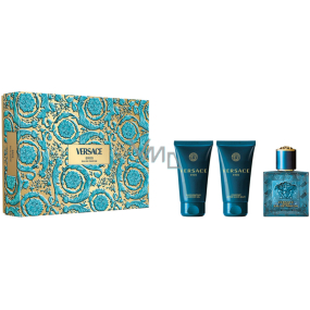 Versace Eros Eau de Parfum parfumovaná voda 50 ml + balzam po holení 50 ml + sprchový gél 50 ml, darčeková sada pre mužov