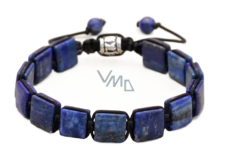 Lapis Lazuli náramek pletený přírodní kámen, rozměr 10 x 10 x 5 mm / 18,5 cm, posuvné zapínání, kámen harmonie