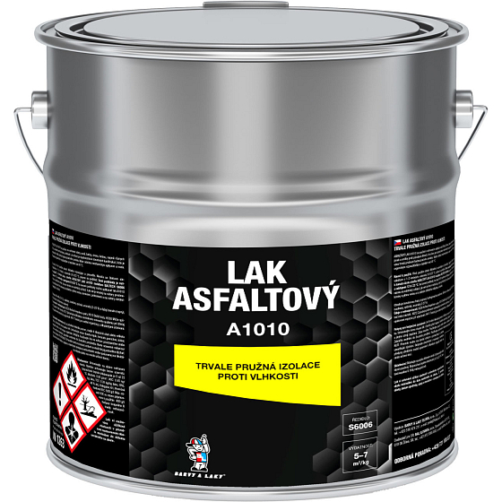 A1010 asfaltový lak izolačný náter, čierny, 9 kg