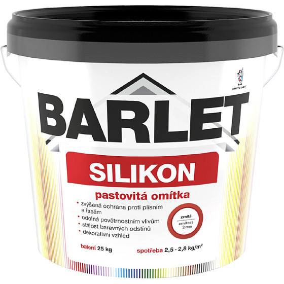 BARLET silikon pastovitá omítka zrnitá 2 mm, 25 kg