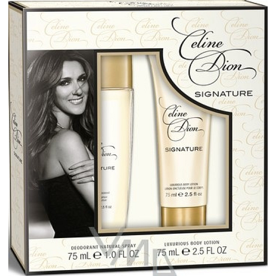 Celine Dion Signature parfumovaný dezodorant sklo pre ženy 75 ml + telové mlieko 75 ml, kozmetická sada