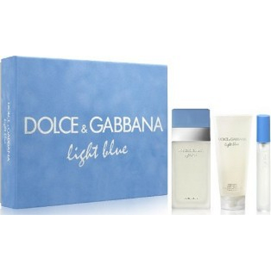 Dolce & Gabbana Light Blue toaletná voda 50 ml + telové mlieko 50 ml + toaletná voda 7,4 ml, darčeková sada