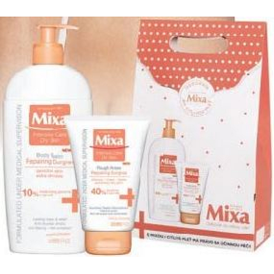 Mixa Repairing Starostlivosť o telo regeneračné telové mlieko 400 ml + regeneračná starostlivosť 100 ml, kozmetická sada
