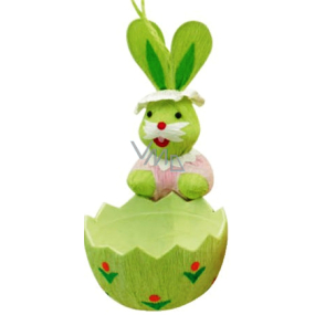 Zajačik s košíčkom zeleným 12 x 6 cm