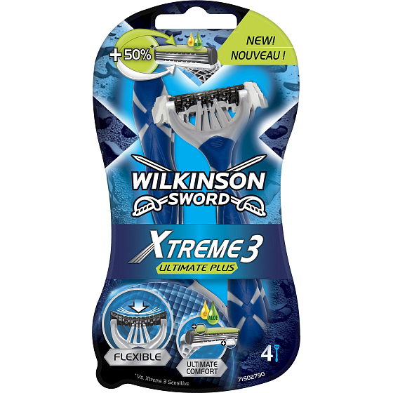 Wilkinson Sword Xtreme 3 Ultimate Plus holiaci strojček pre mužov 4 kusy