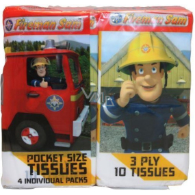 Požiarnik Sam papierové vreckovky pre deti 3 vrstvové 4 x 10 kusov