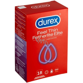Durex Feel Thin Fatherlite Elite kondóm extra jemný pre väčšiu citlivosť nominálna šírka: 56 mm 18 kusov