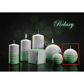 Lima Aromatická špirála Relax sviečka bielo - zelená guľa 80 mm 1 kus