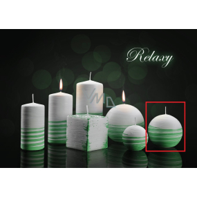 Lima Aromatická špirála Relaxy sviečka bielo - zelená guľa 80 mm 1 kus