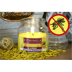 Lima Aroma Dreams Citronella repelentná aromatická sviečka sklenená s viečkom 120 g