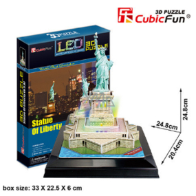 CubicFun Puzzle 3D Socha Slobody LED svietiaci 37 dielikov 20,4 x 24,8 x 24,8 cm