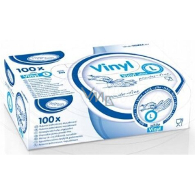 WIMEX Rukavice hygienické jednorázové vinylové nepúdrované biele, veľkosť L, box 100 kusov
