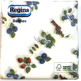 Regina Berries papierové obrúsky 1 vrstva 33 x 33 cm 45 kusov Ovocie