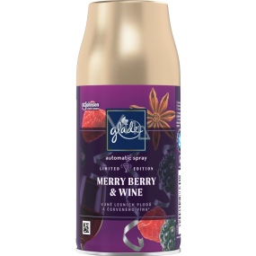 Glade Merry Berry & Wine automatický osviežovač vzduchu s vôňou lesných plodov a červeného vína náhradná kazeta v spreji 269 ml