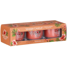 Yankee Candle Tropical Breeze - Vonná sviečka Tropical Breeze v skle 3 x 37 g, darčeková sada