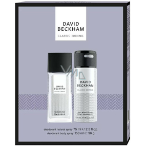 David Beckham Classic Homme parfumovaný dezodorant 75 ml + dezodorant v spreji 150 ml, kozmetická sada pre mužov