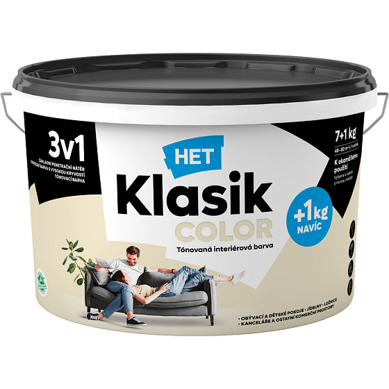 Het Klasik Color maliarska farba, 0017 biely smotanový, 7+1 kg
