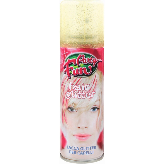 Party Fun lak na vlasy s glitry strieborný, 125 ml