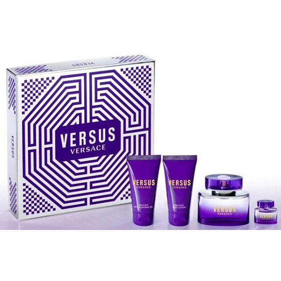 Versace Versus toaletná voda 50 ml + toaletná voda 3,5 ml + sprchový gél 50 ml + telové mlieko 50 ml, darčeková sada