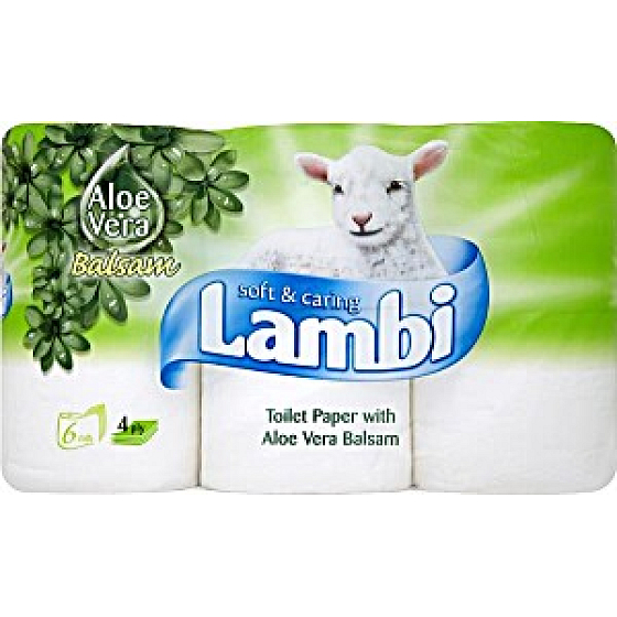 Lambi Balsam Aloe Vera toaletný papier 4 vrstvový 15 útržkov 6 roliek