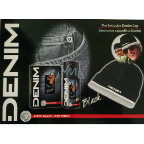 Denim Black voda po holení 100 ml + deodorant sprej 150 ml + čiapky, kozmetická sada