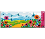 Okenná fólia bez lepidla krajinka s modrým motýľom 60 x 22,5 cm 1 kus
