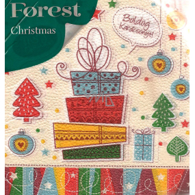 Forest Papierové obrúsky 1 vrstvové 33 x 33 cm 20 kusov Vianočné Vianočné darčeky