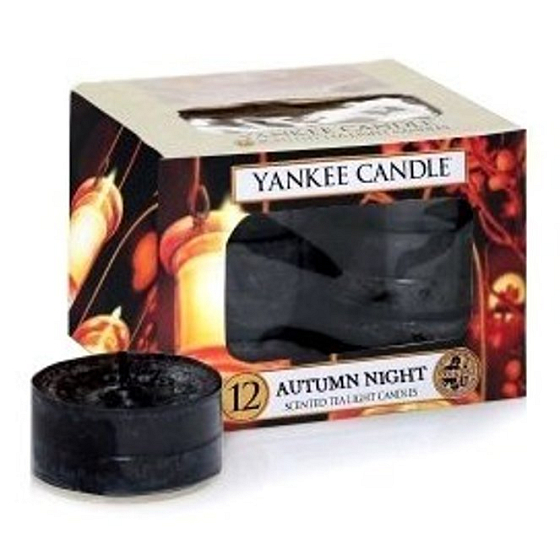 Yankee Candle Autumn Night - Jesenné večer vonná čajová sviečka 12 x 9,8 g