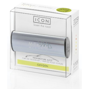 Millefiori Milano Icon Oxygen - Kyslík vôňa do auta Metallo modrá lesklá vonia až 2 mesiace 47 g