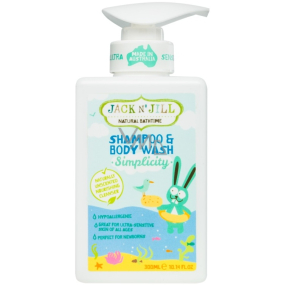 Jack N Jill BIO Simplicity Jednoduchosť 2v1 sprchový gél a šampón pre deti dávkovač 300 ml