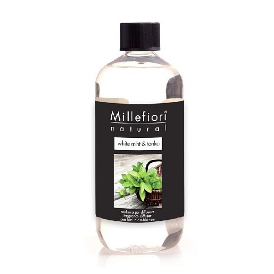 Millefiori Milano Natural White Mint & Tonka - Biela mäta a Tonkové bôby Náplň difuzéra pre vonné steblá 250 ml