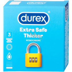 Durex Extra Safe Thicker latexový kondóm, silnejší, nominálna šírka: 56 mm 3 kusy