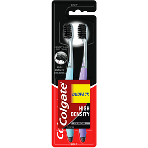 Colgate High Density Charcoal zubný kefka, mäkká, 2 ks
