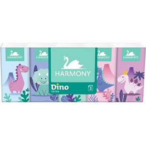 Harmony Dino 3vrstvé detské papierové vreckovky, 10× 10 ks